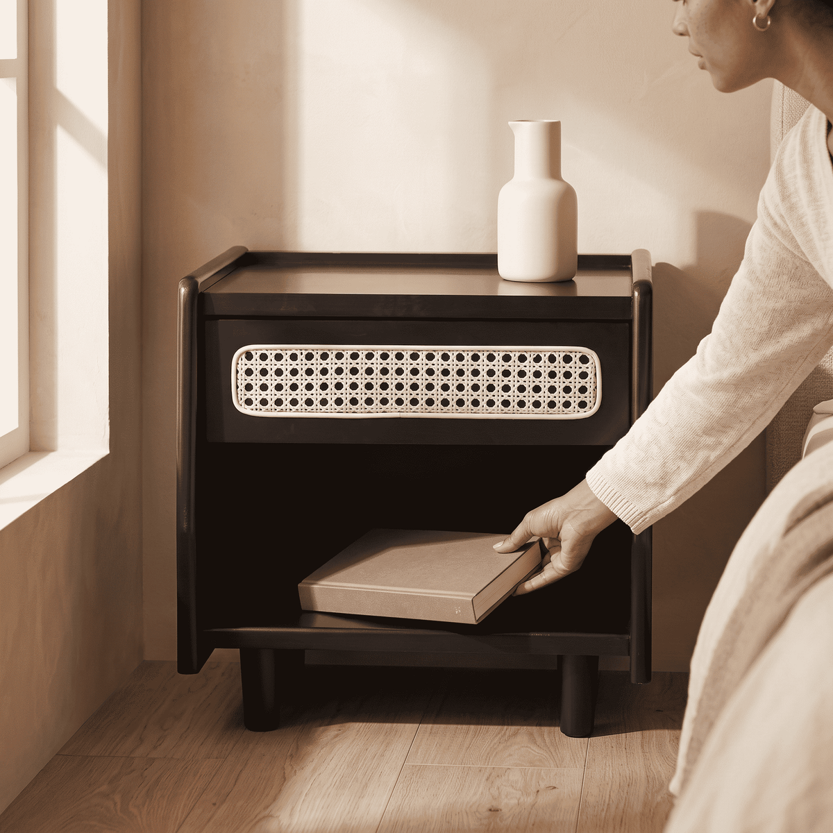 AVELLO Rattan Nightstand