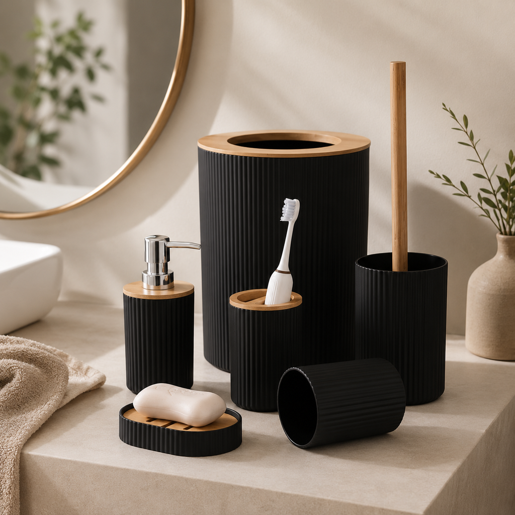 AVELLO Bamboo Bath Set – 6 Piece Collection