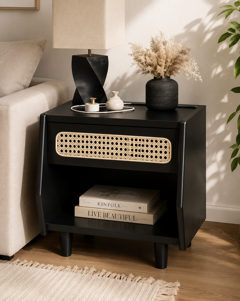 AVELLO Rattan Nightstand